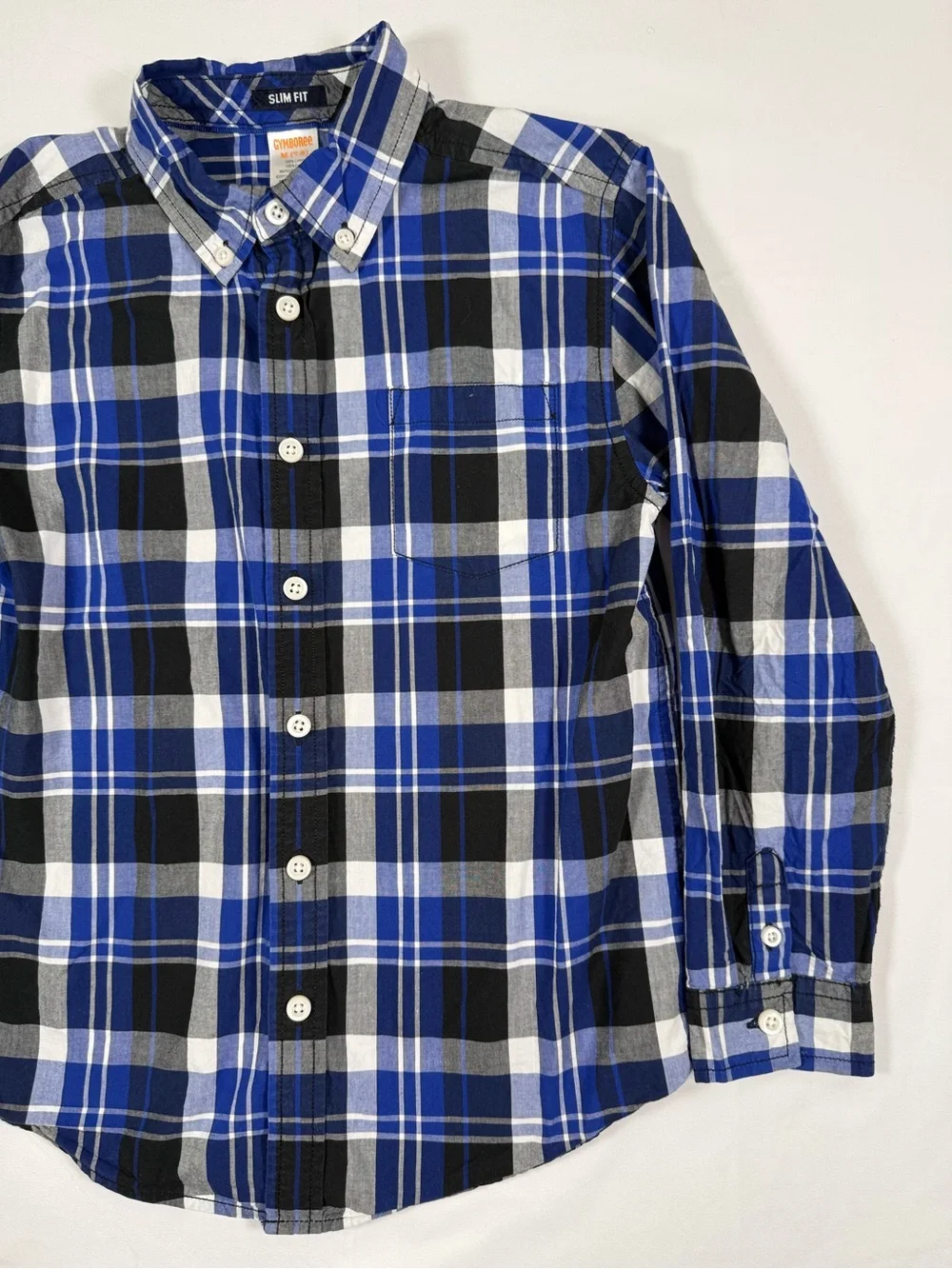 GYMBOREE Boys Plaid Button Up M 7-8‎ Slim Fit Prep School Classic Preppy Ivy
